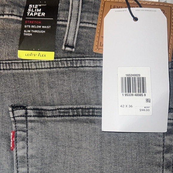 Levi's® Premium 512™ SLIM TAPER FIT MEN'S JEANS | Size 42x36 | NEW!!!🖤👖 - Picture 10 of 10